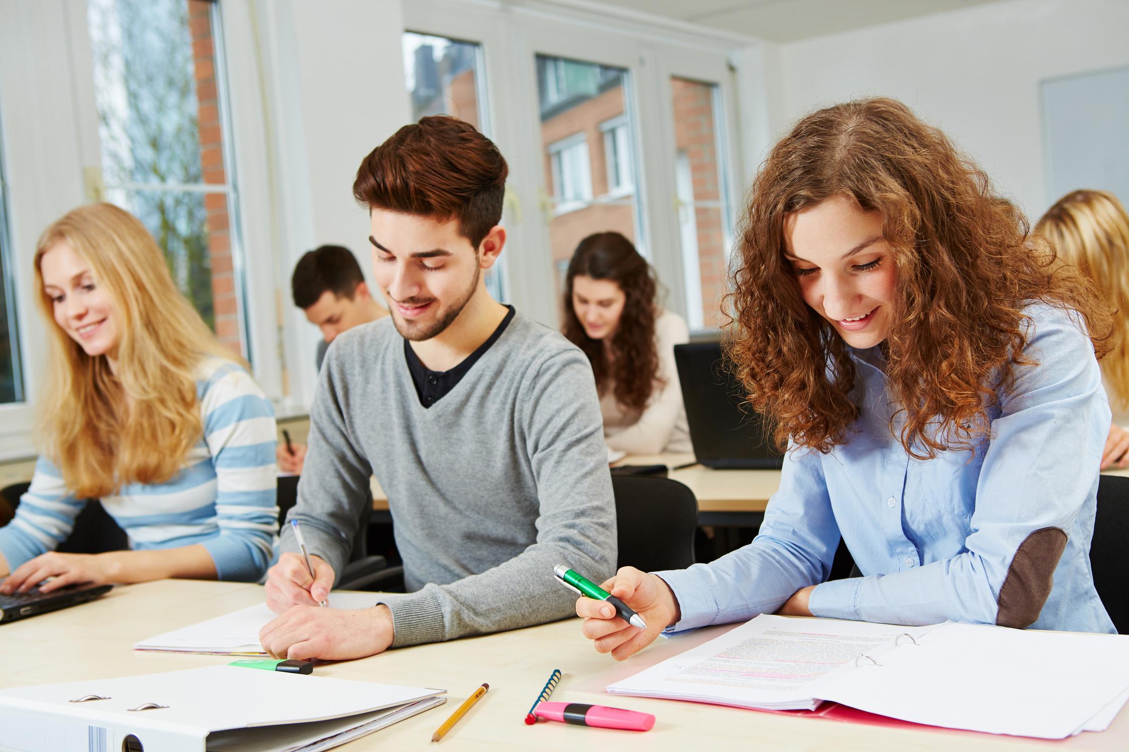 Students in University Course Studying